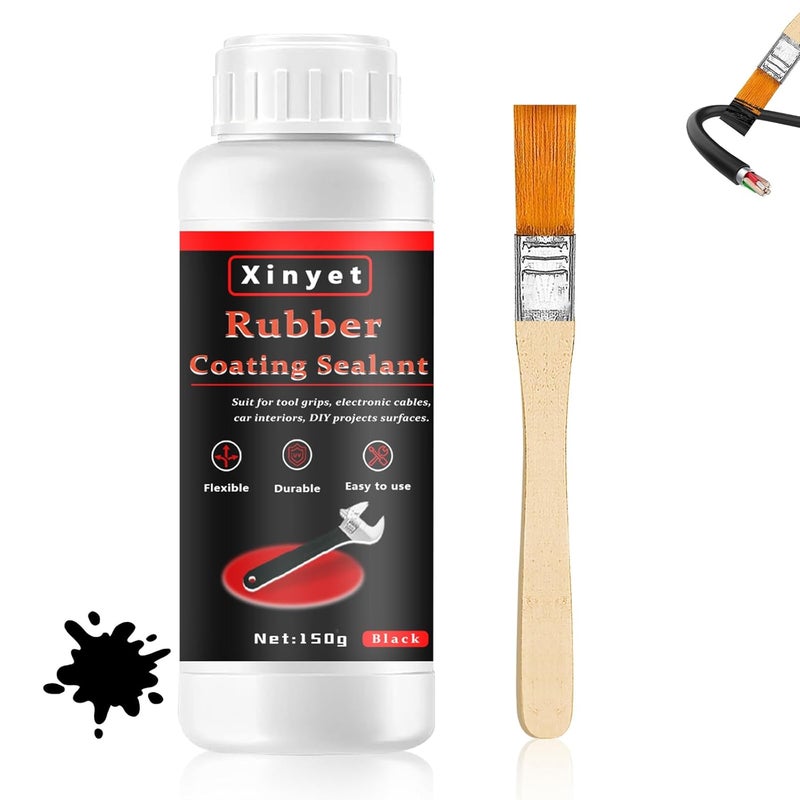 Xinyet 150ml Tool Dip Rubber Coating, Rubber Dip for Tools, Waterproof, Flexible Peelable Protective Coating, Black, Slip Resistance, Breathable for Pliers and Tools DIY Craft - Image 1